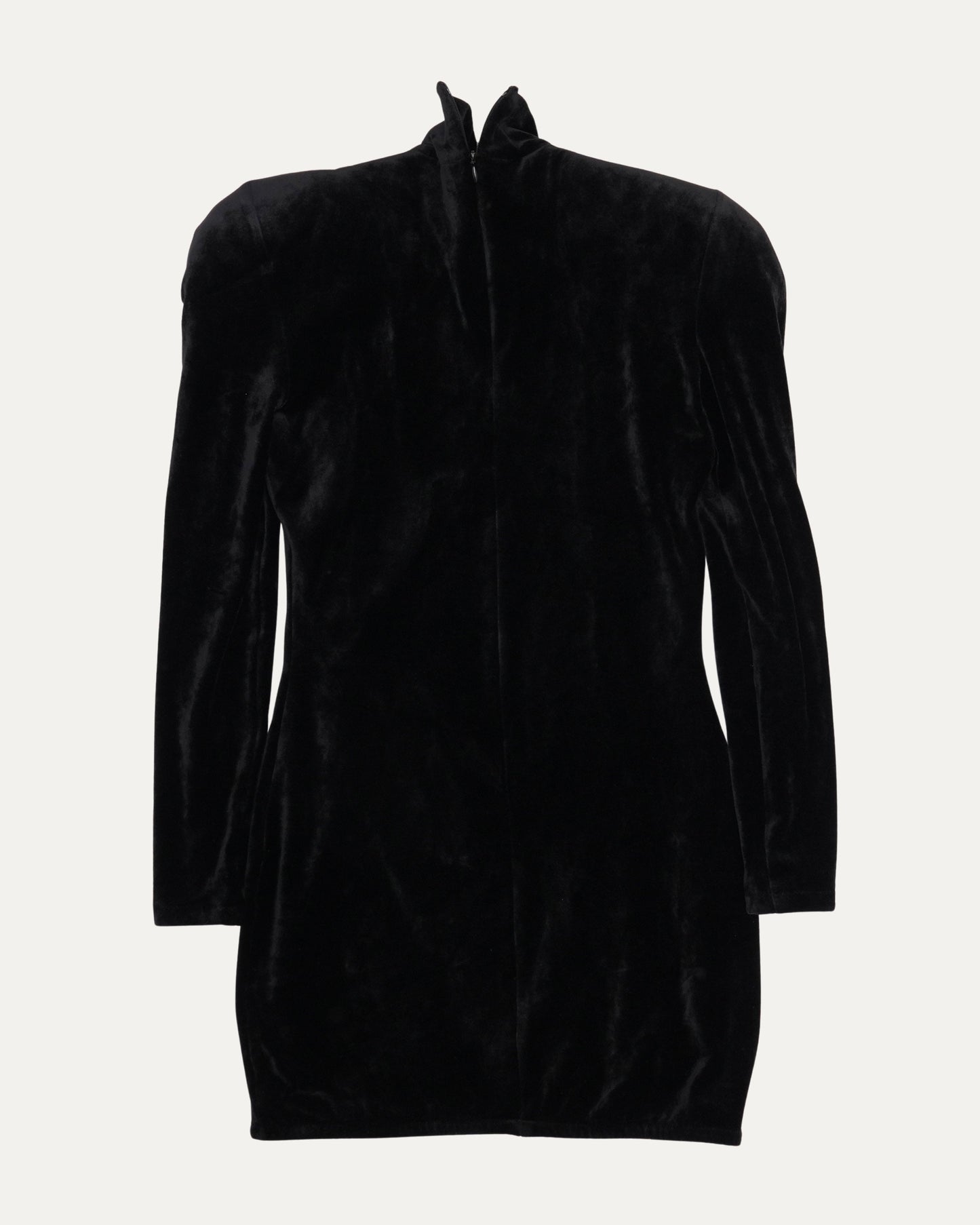 Turtleneck Velour Mini Dress