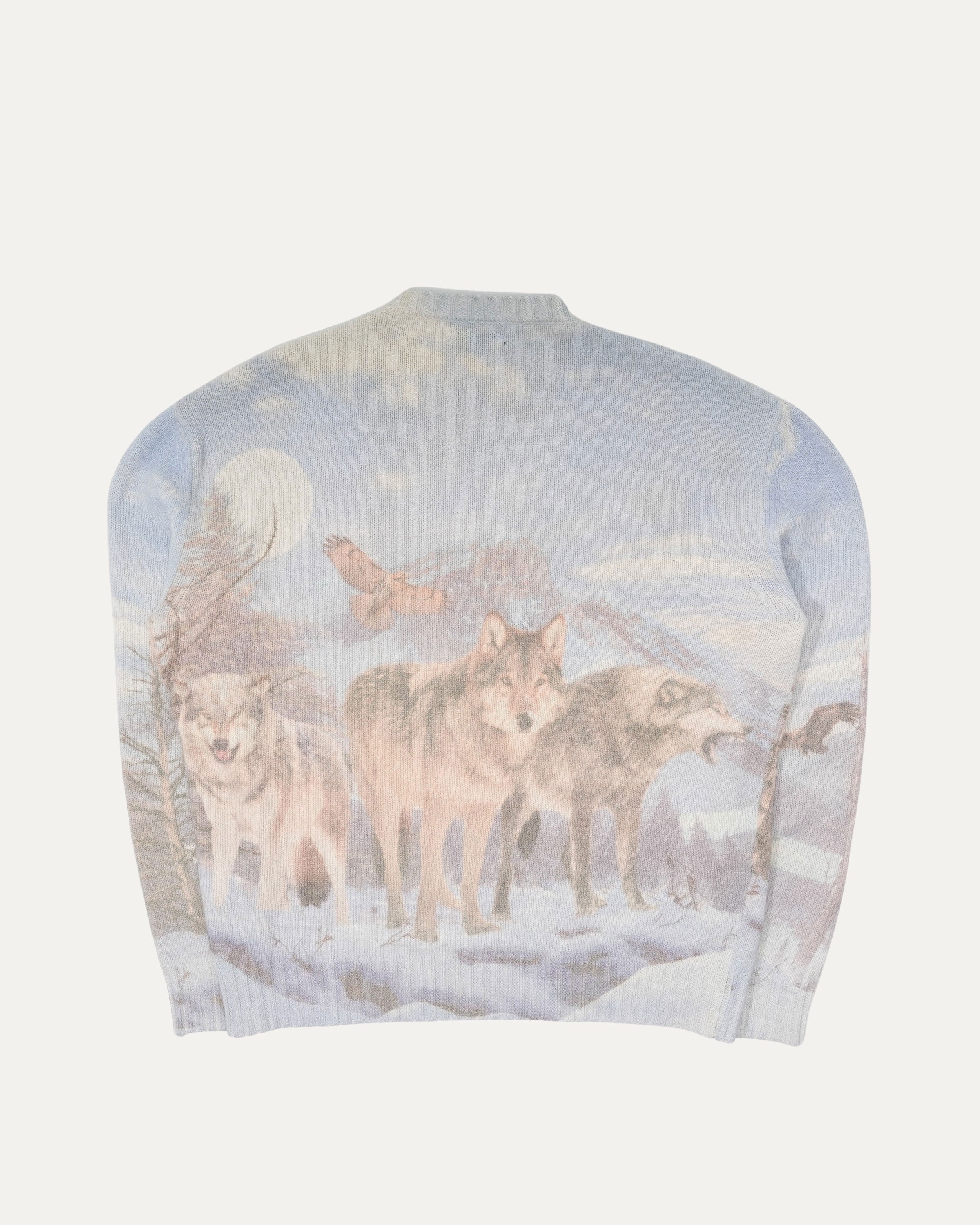 Wolf Printed Knit Sweater