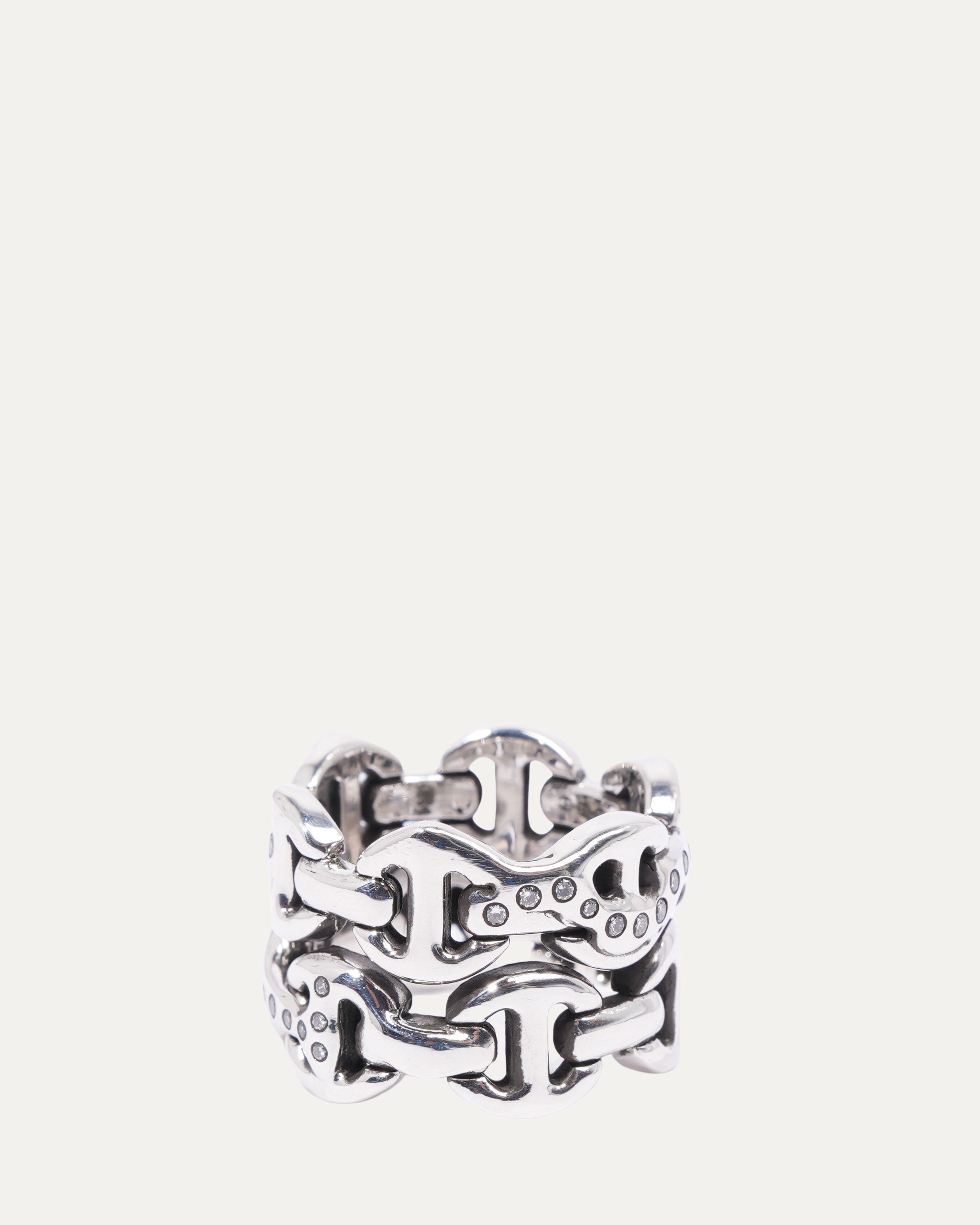 Sacred Melted Series Double Brute Tri-Link Ring w/ Diamonds