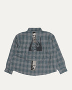 Wool-Silk Blend Assemblage Flannel Shirt