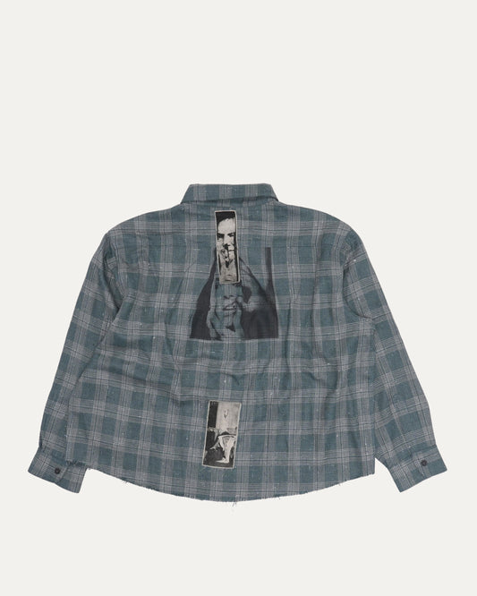 Wool-Silk Blend Assemblage Flannel Shirt