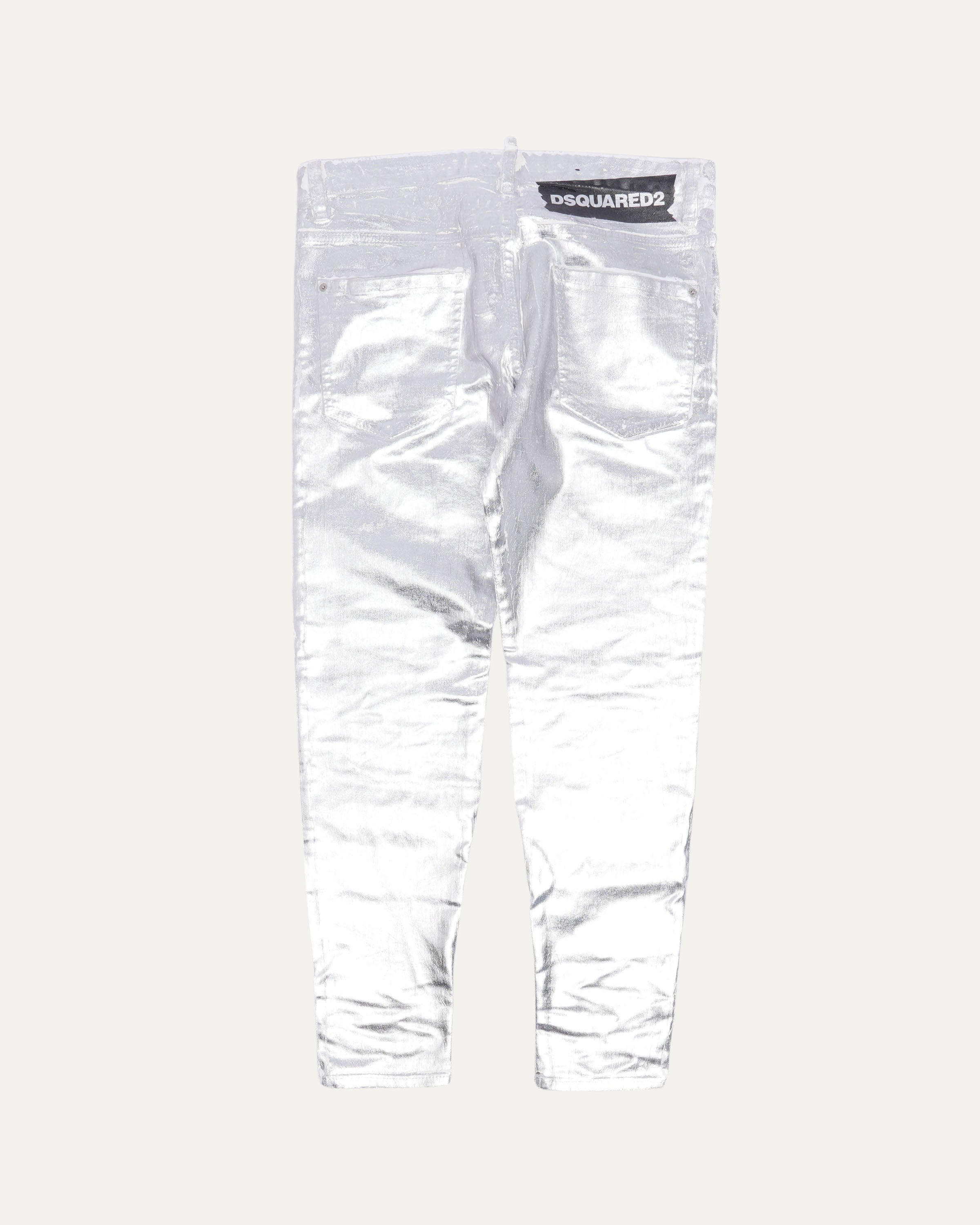 Metallic Coating Skater Jeans