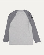 Silk Blend Cross Patch Long Sleeve Raglan T-Shirt