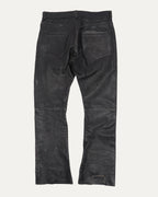 Crust Repaired Leather Flare Jeans