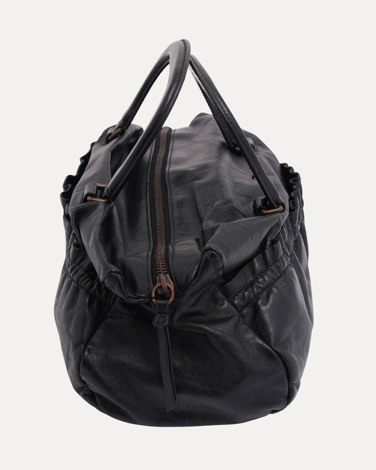 Gathered Leather Bag
