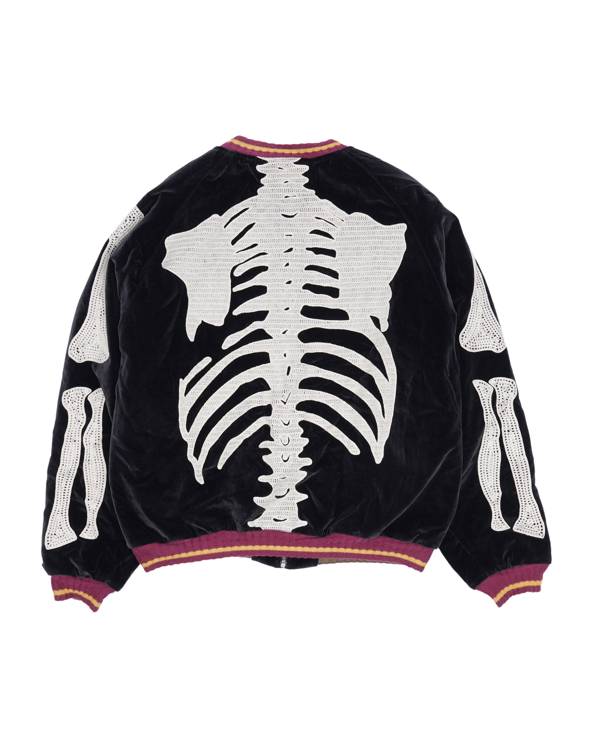 Velveteen Bone Embroidered Souvenir Jacket