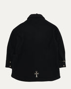 Wool Cross Patch Embellished Lola Coat