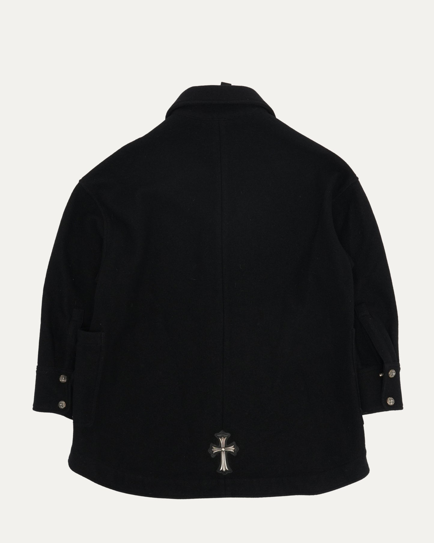Wool Cross Patch Embellished Lola Coat