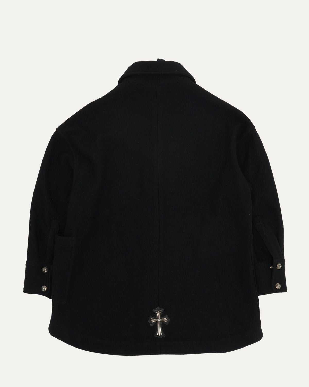 Wool Cross Patch Embellished Lola Coat