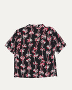 Palm Tree Print Camp Collar Shirt