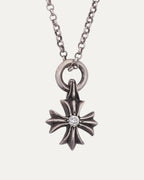 Diamond Tiny Plus Pendant on Roll Chain