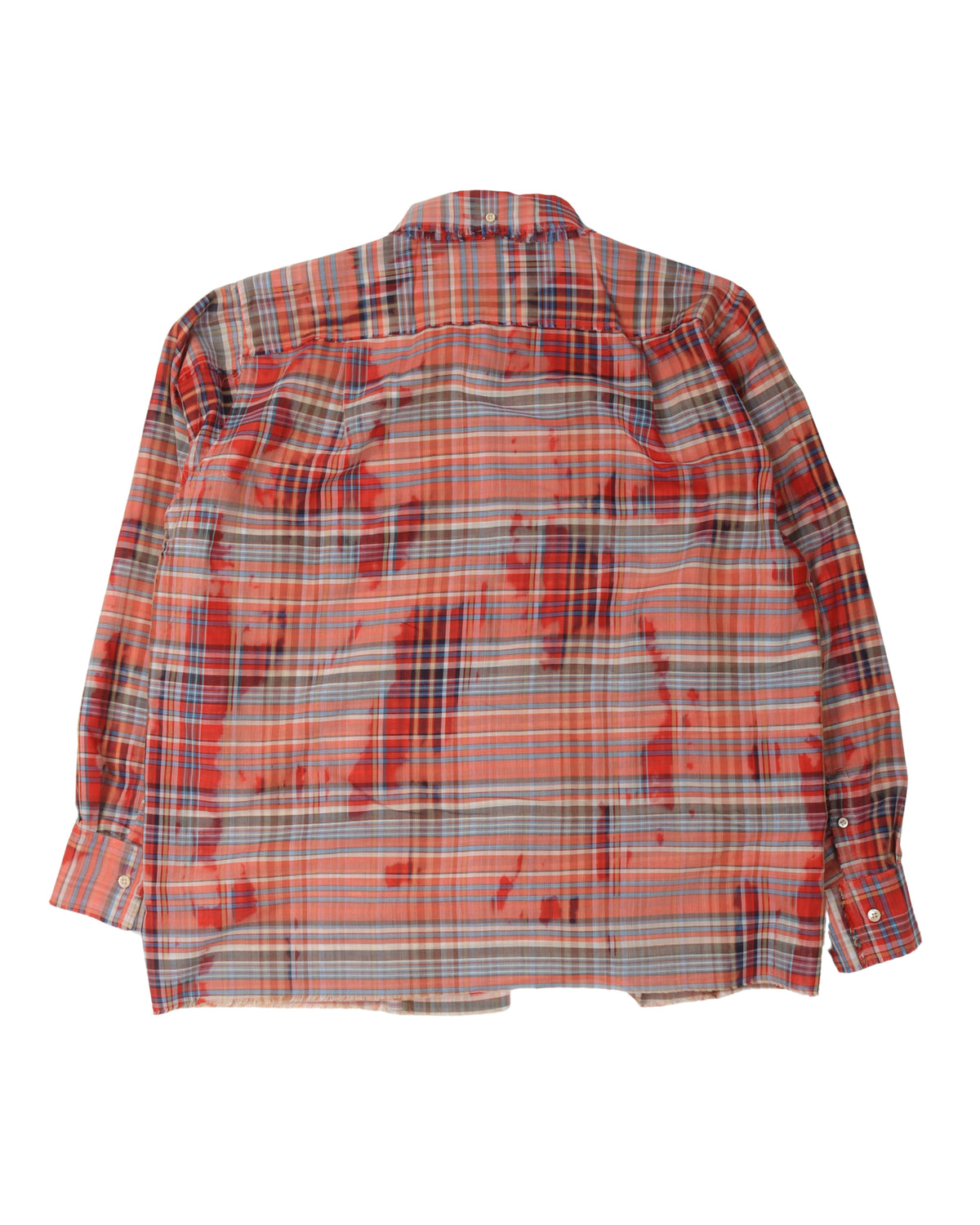 Plaid Raw Hem Shirt