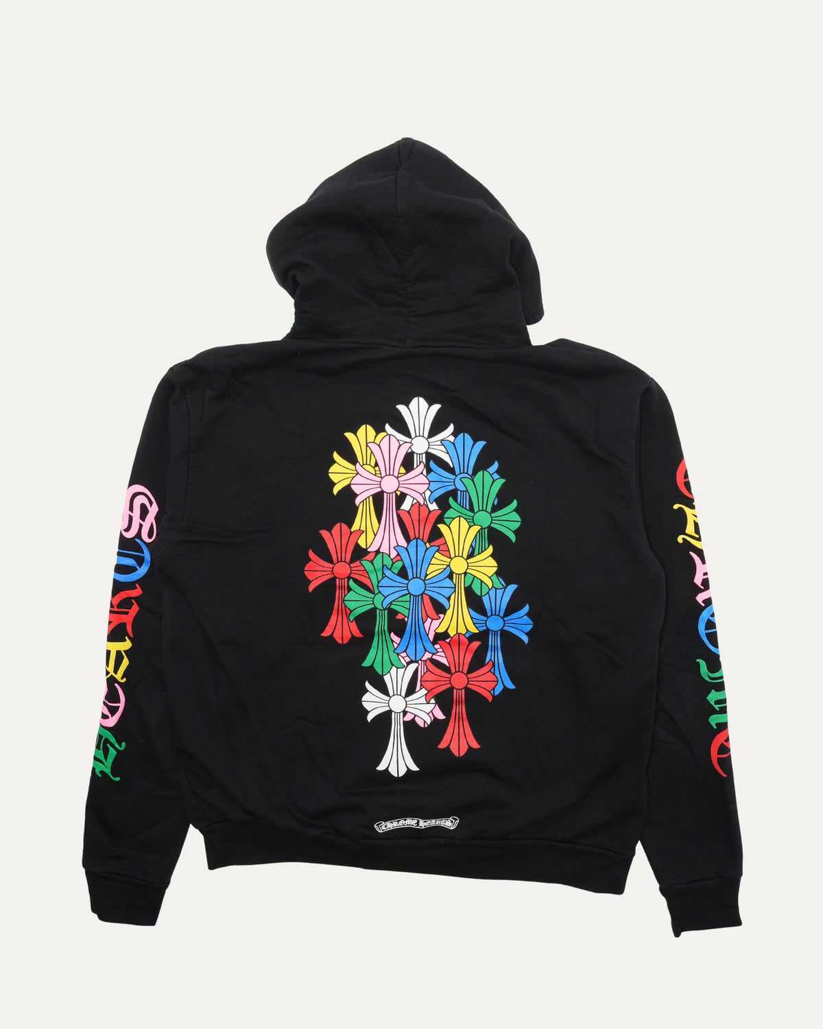 Multicolor Cross Print Zip Up Hoodie