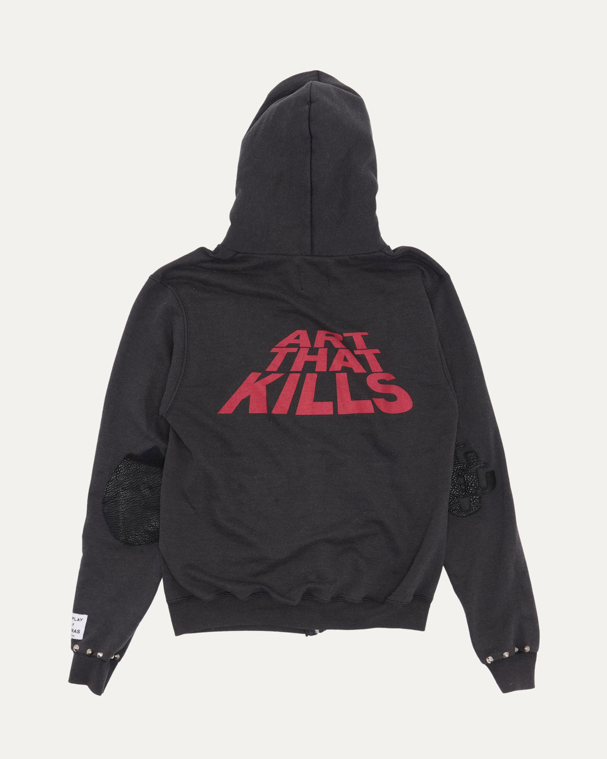 'Art That Kills' Faux Fur Lined Zip-Up Hoodie