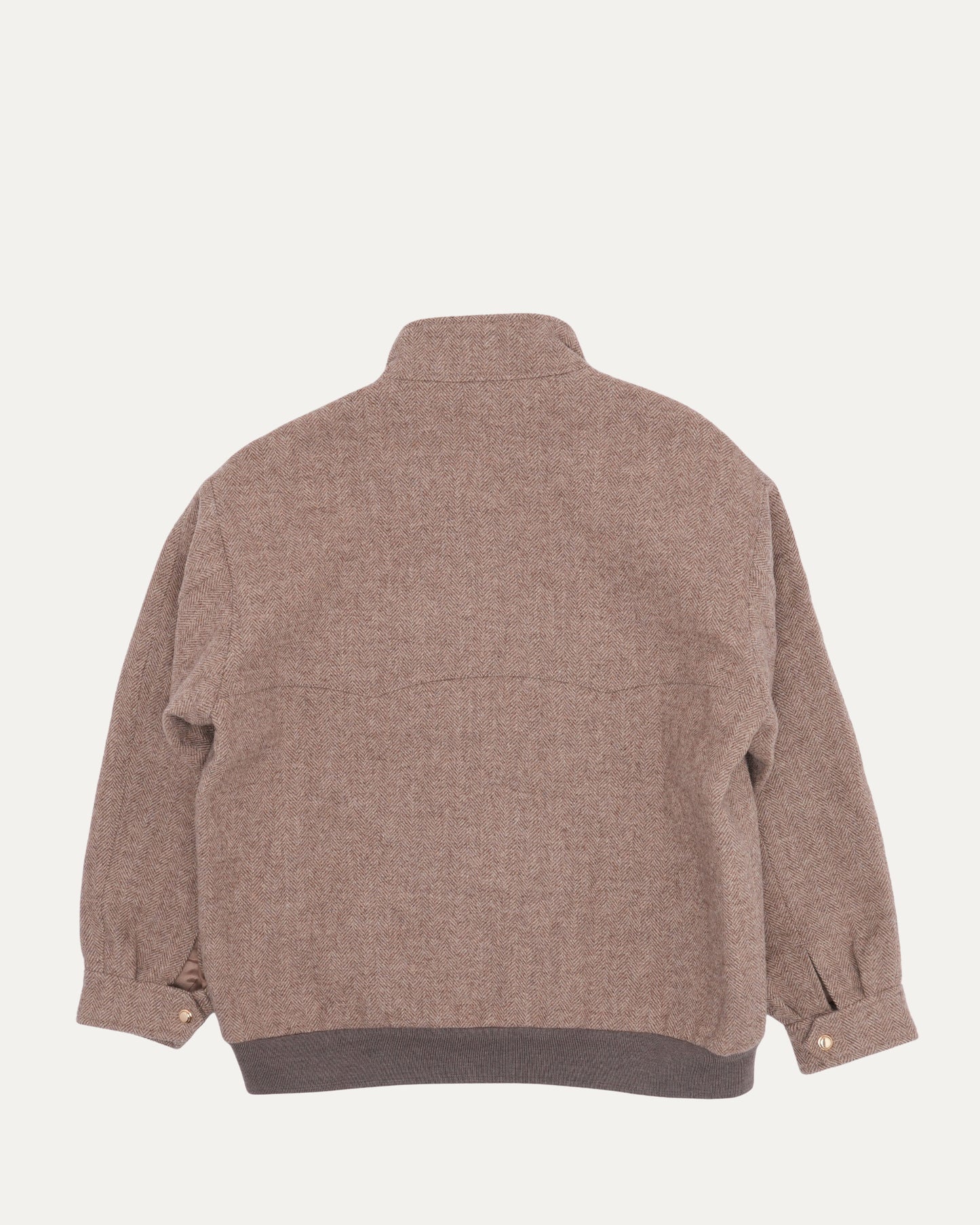 Herringbone Oversized Zip Up Jacket
