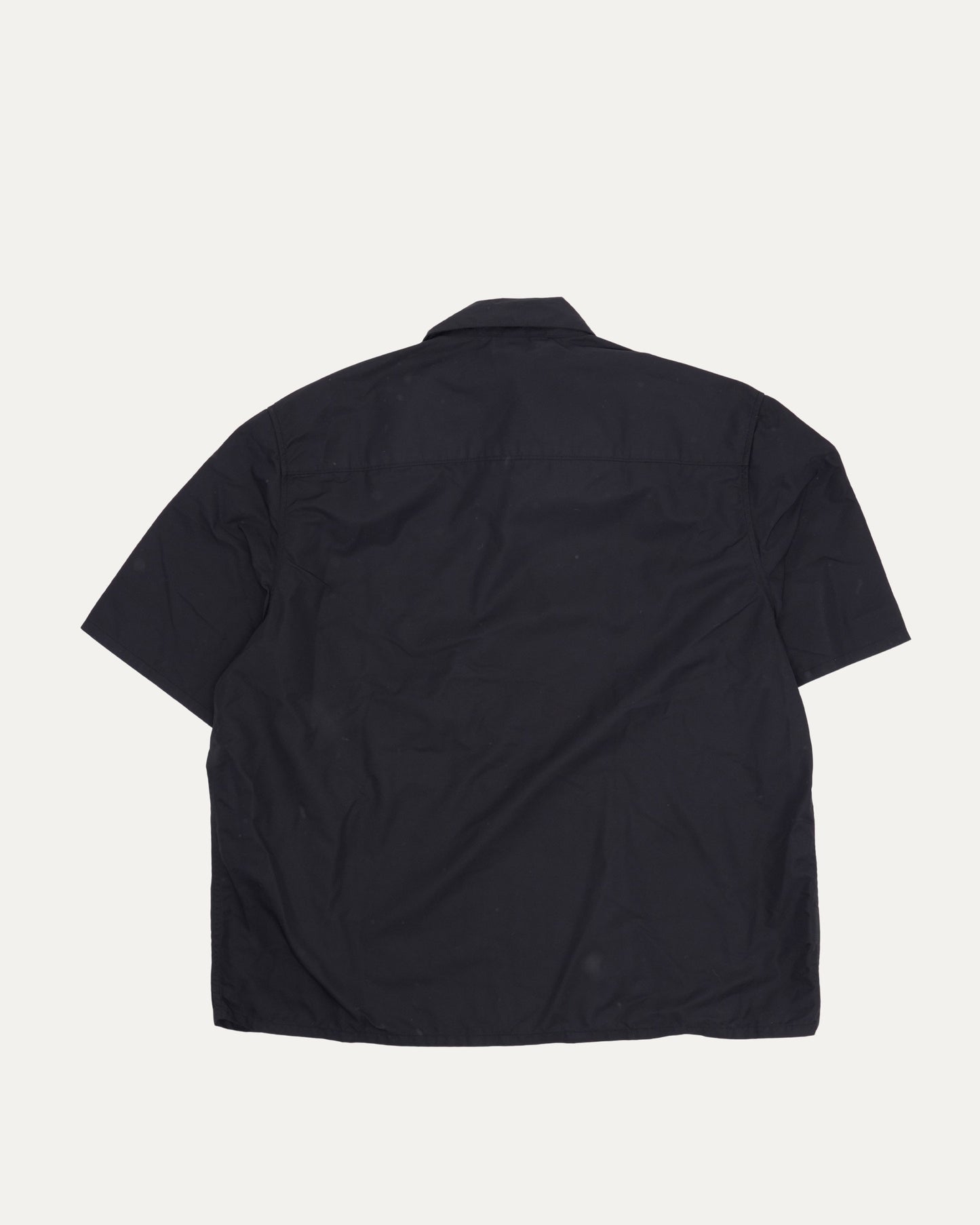 Nylon Leather Sedated Zipper Shirt