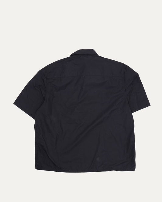 Nylon Leather Sedated Zipper Shirt