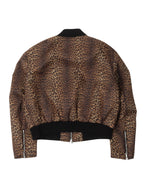 Leopard-print Satin Jacket