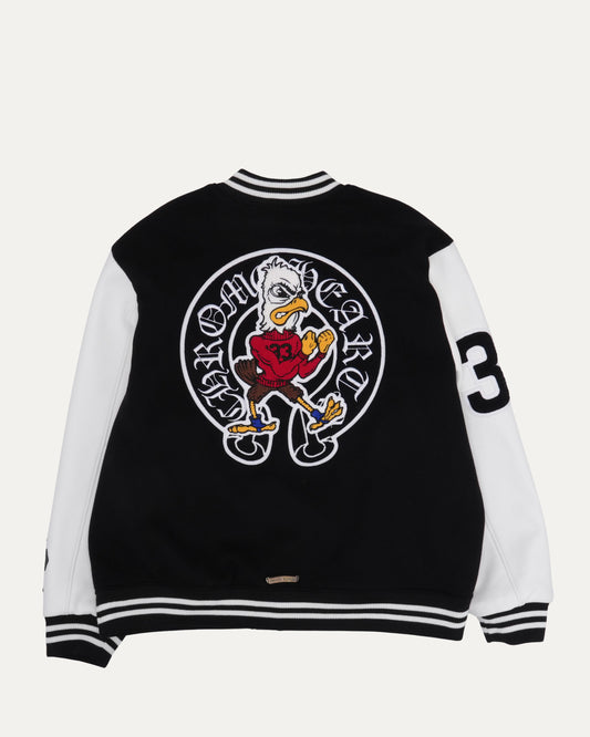 Cashmere and Leather Varsity Chicken Jacket
