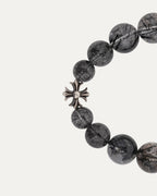 Graduated Rutilated Quartz Plus Cross Bead Bracelet