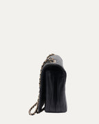 Chevron Quilted Statement Flap Bag
