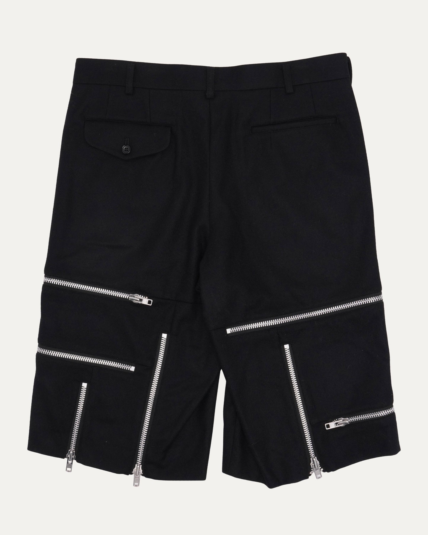 Homme Plus Wool Blend Zipper Detail Shorts