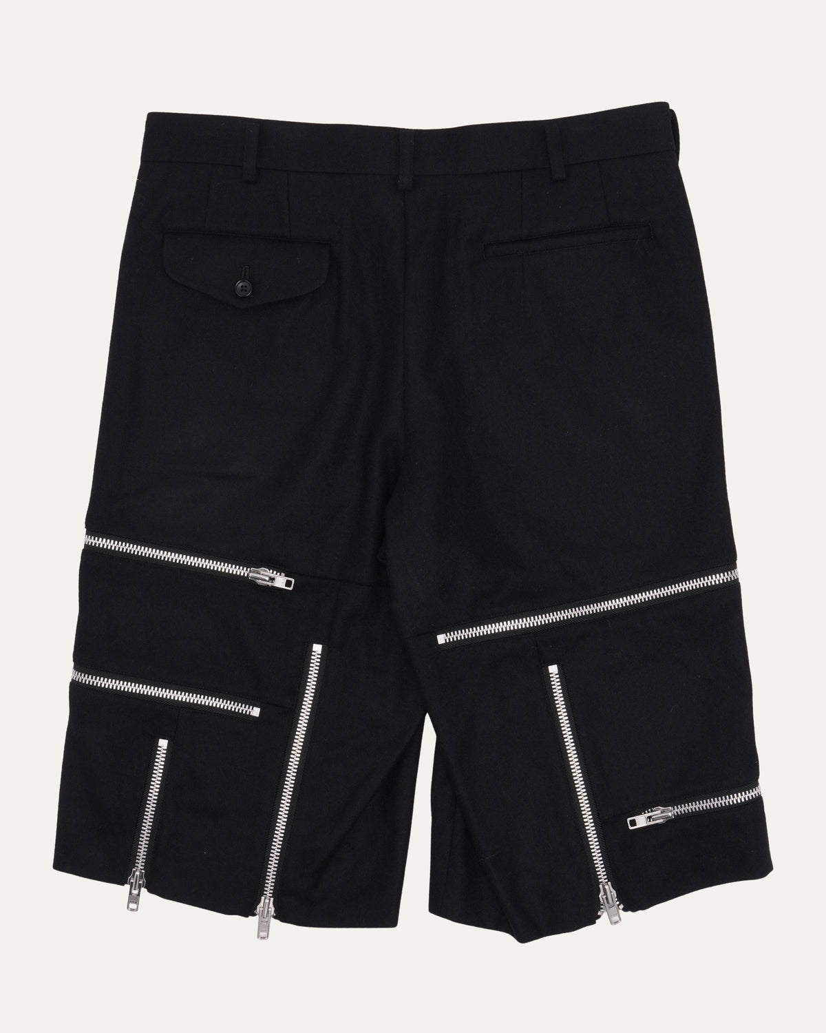 Homme Plus Wool Blend Zipper Detail Shorts