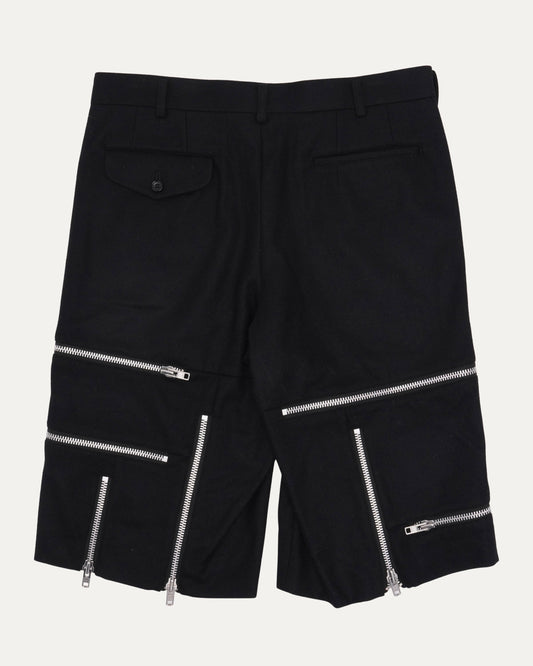 Homme Plus Wool Blend Zipper Detail Shorts