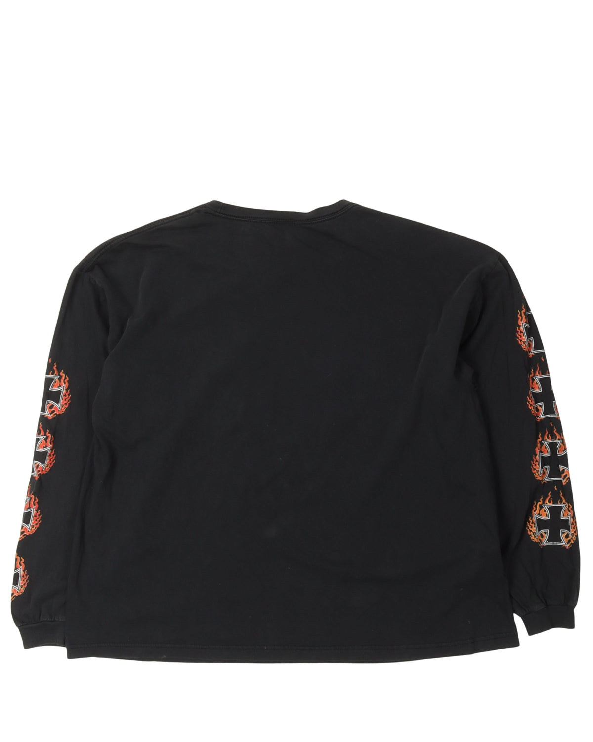 West Coast Choppers Flaming Cross Long Sleeve T-Shirt