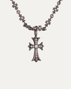 Diamond Tiny Fat Pendant on Tiny E Chain Choker Necklace