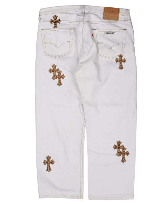 Leopard Cross Patch Jeans