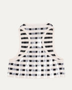 Striped Sequin Knit Crop Top