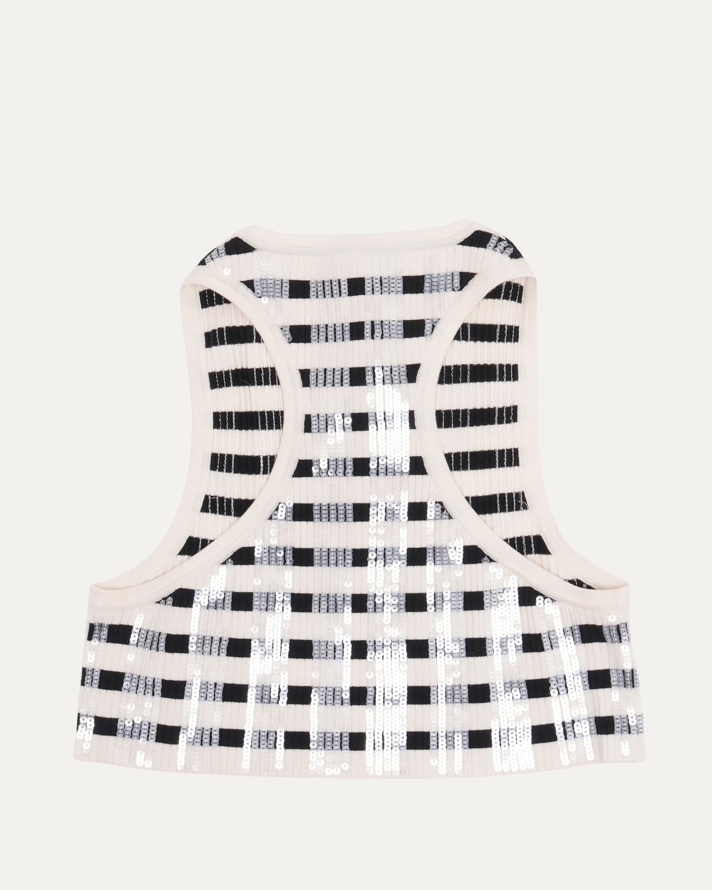 Striped Sequin Knit Crop Top