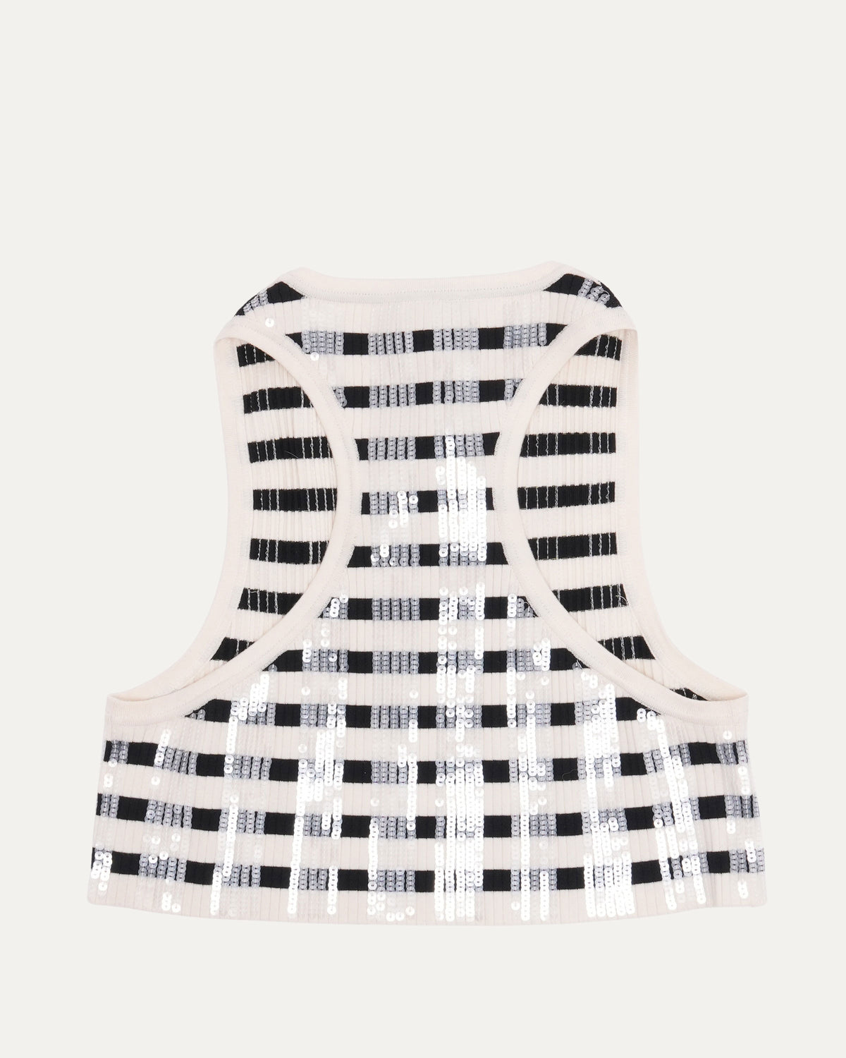 Striped Sequin Knit Crop Top