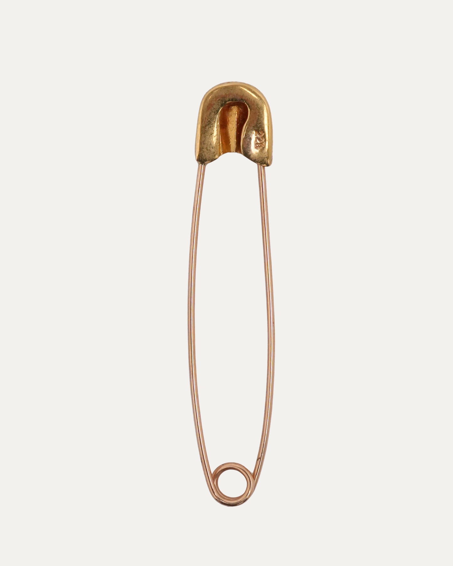 Large Gold and Diamond Safety Pin
