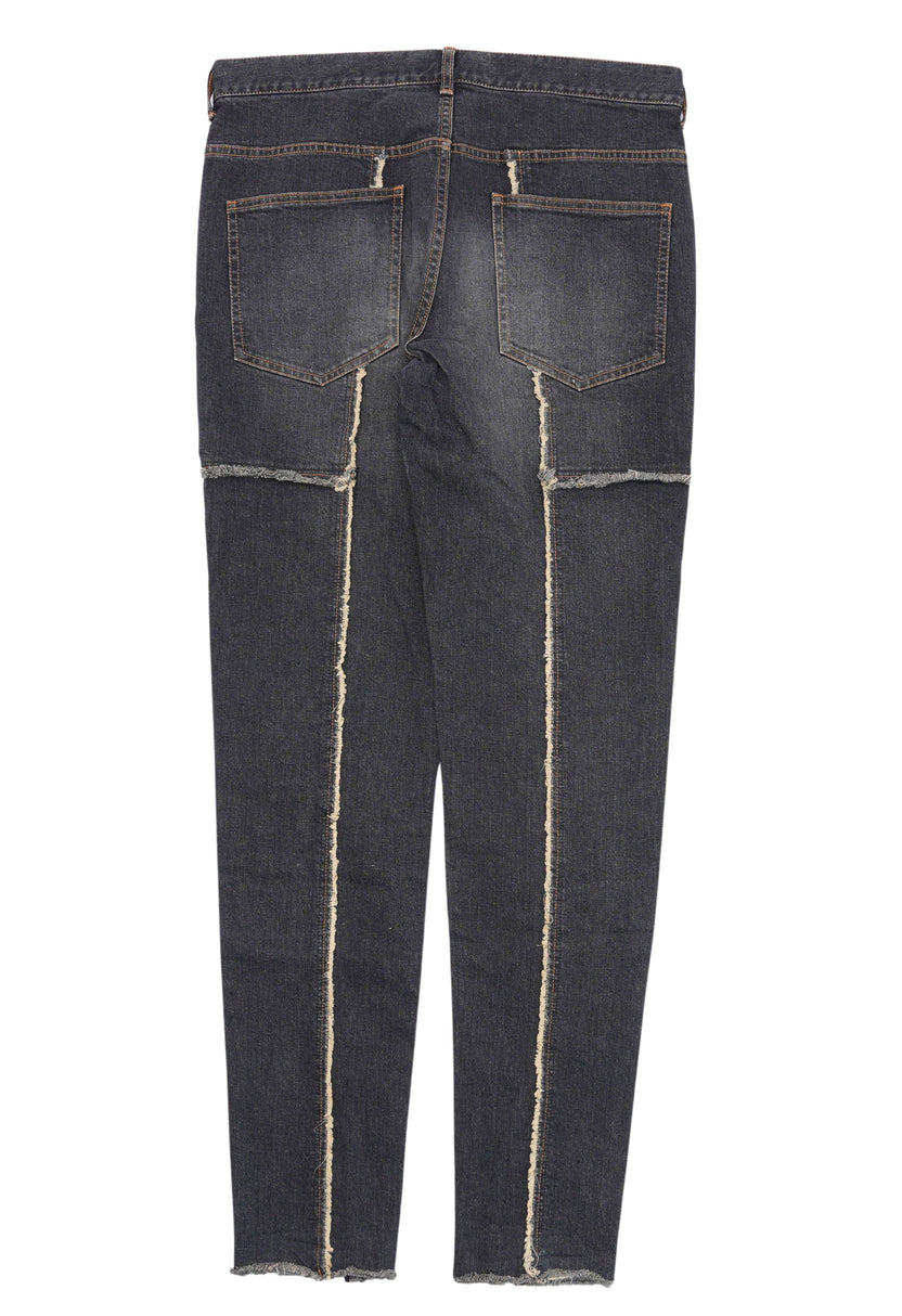 Reconstructed Raw Centre Seam Denim Jeans