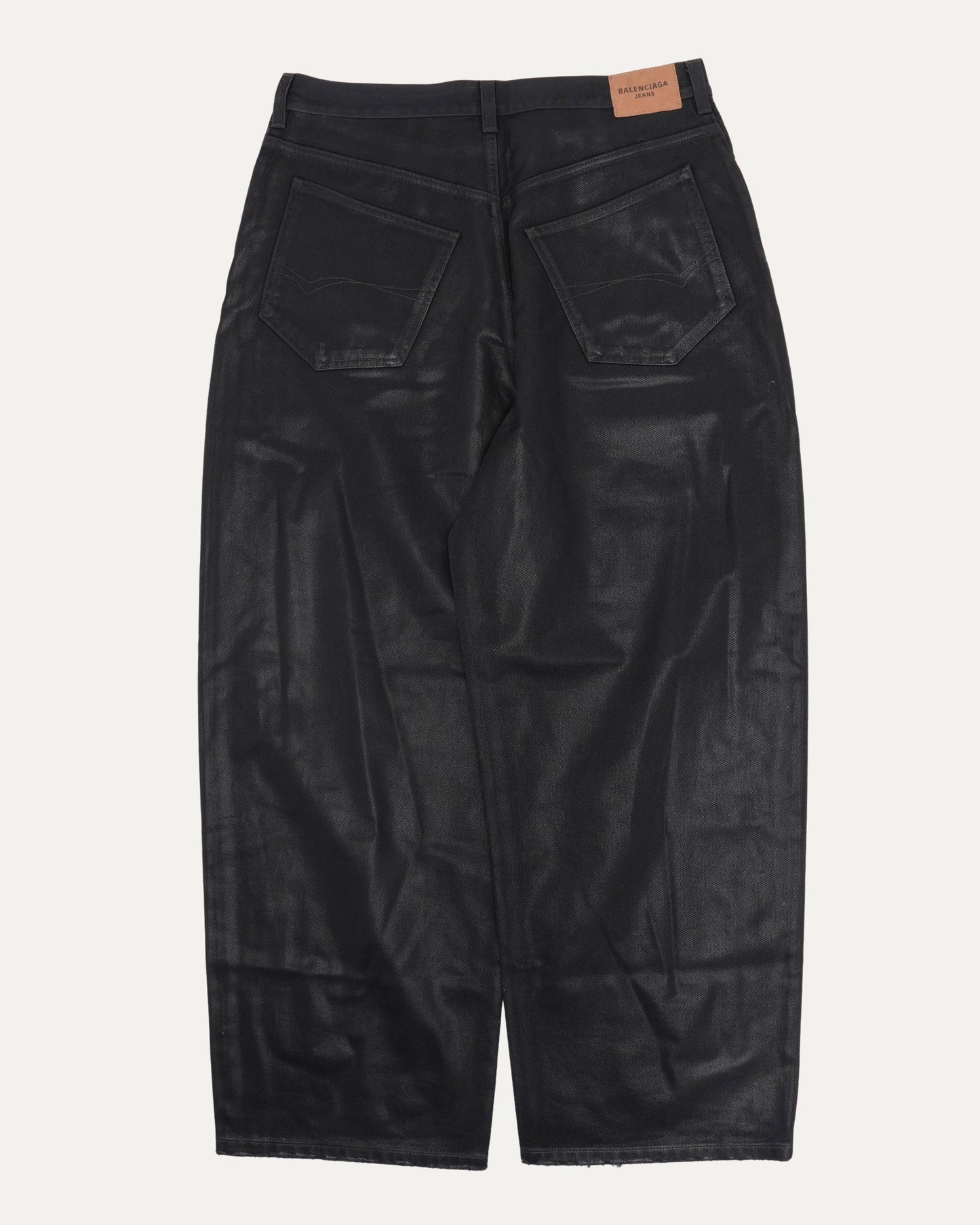 Waxed Baggy Jeans
