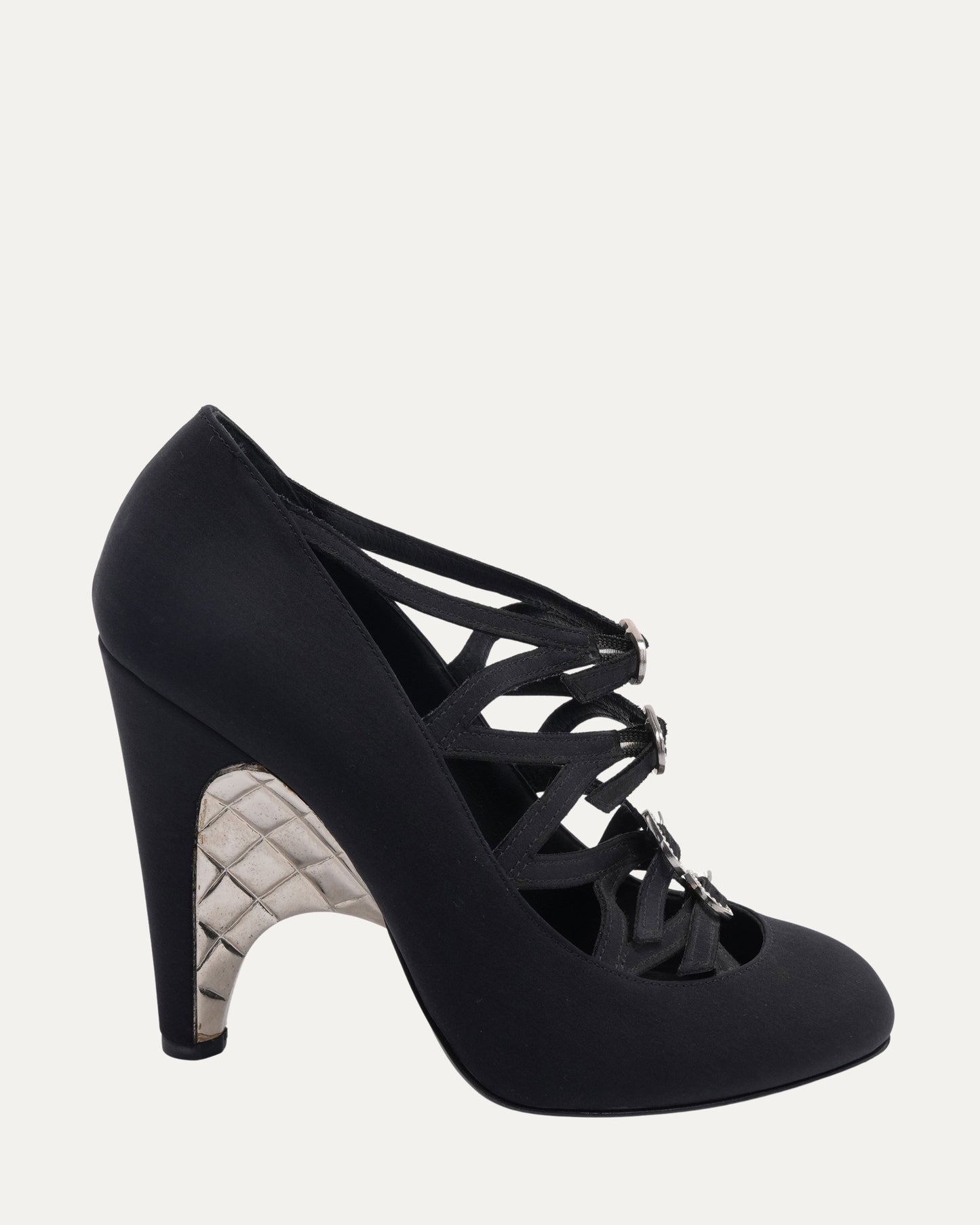 Rhinestone Buckle Heels