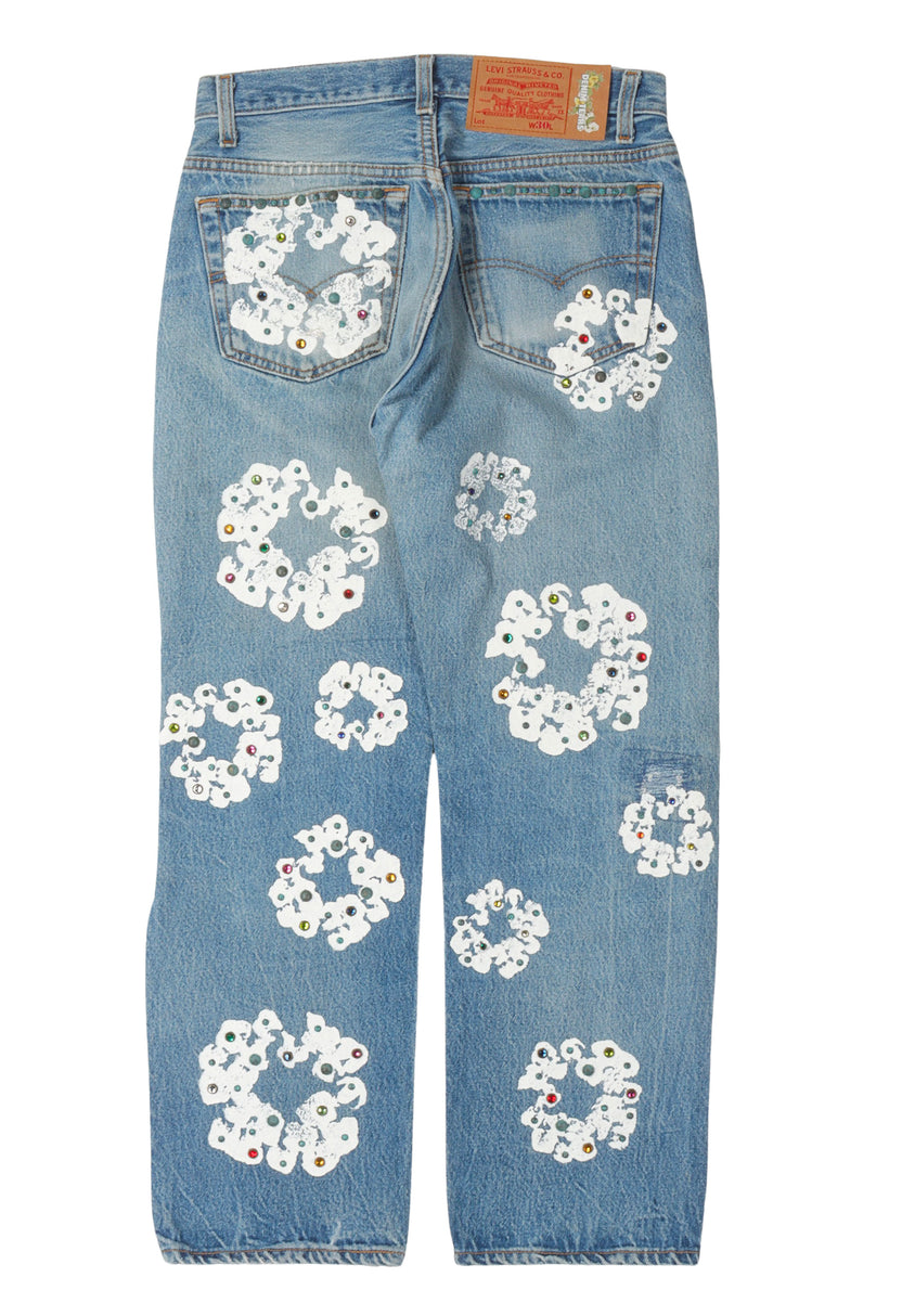 Levi's 501 Cotton Rhinestone Wreath Jeans