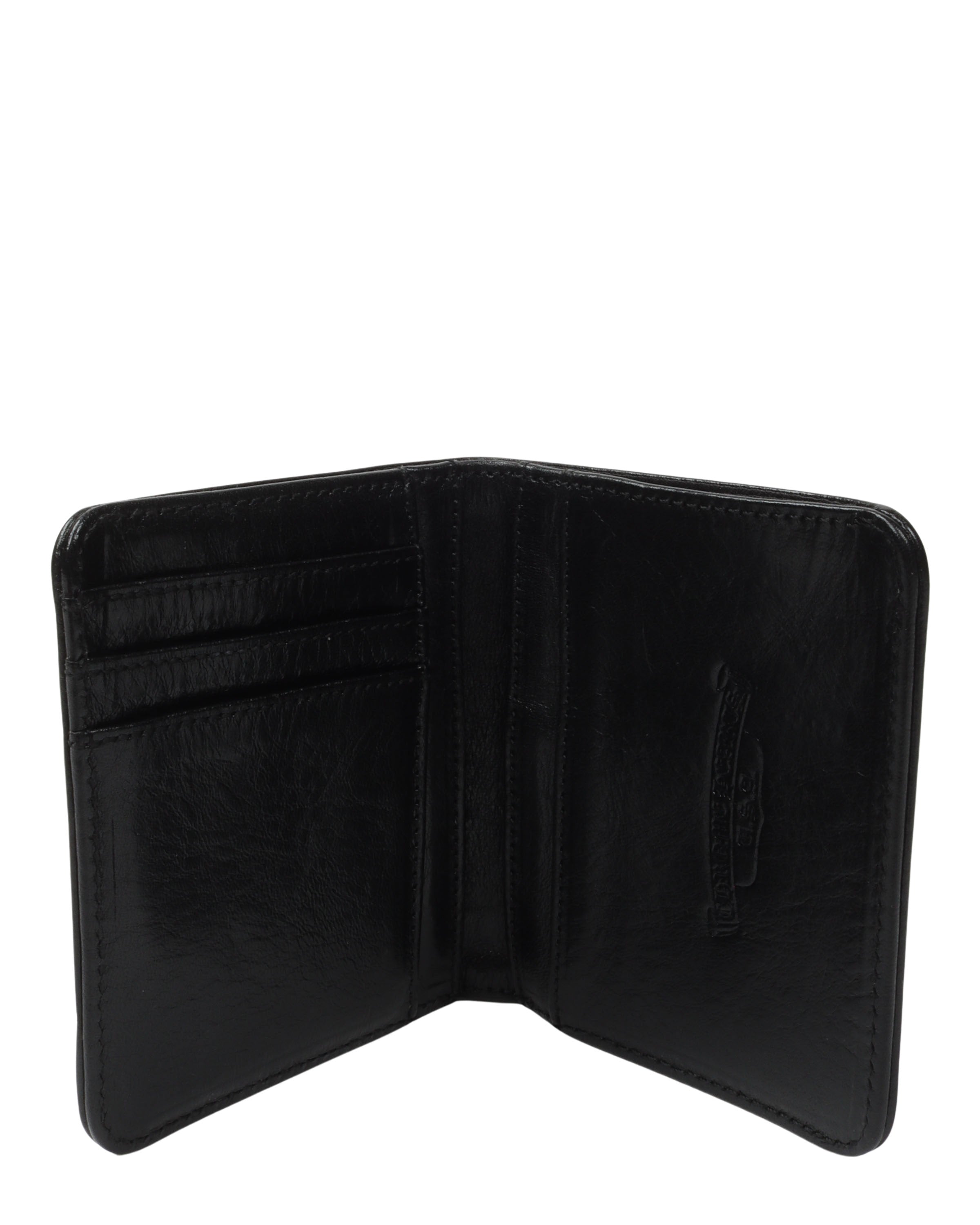 Leather Cross Patch Bifold Wallet