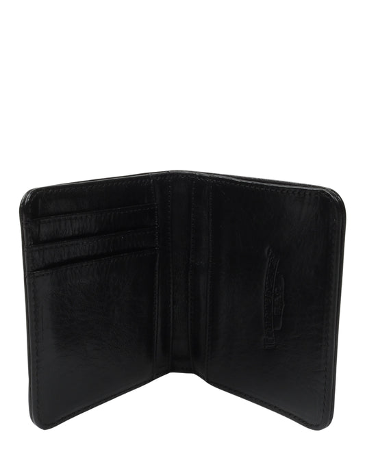 Leather Cross Patch Bifold Wallet