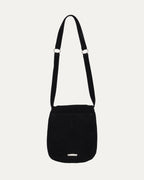 Silver Embellished Cross Patch Leather Messenger Bag