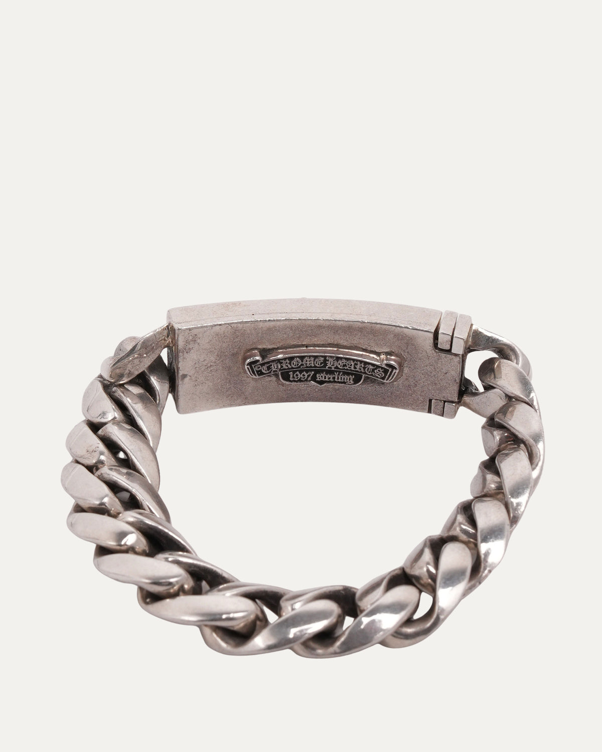 Diamond Floral Cross ID Bracelet