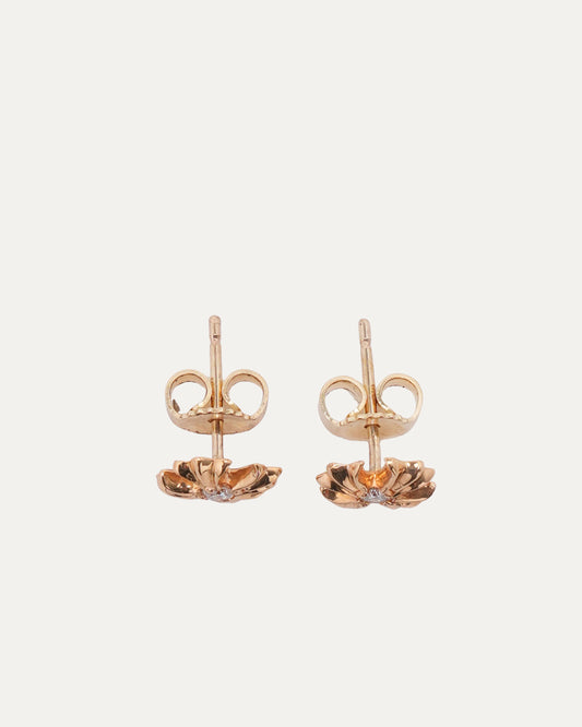 Gold and Diamond Tiny Plus Stud Earrings