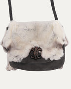 Fleur Embellished Fur Leather Messenger Bag