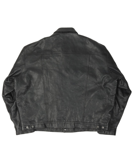 Oversized Leather Trucker Jacket