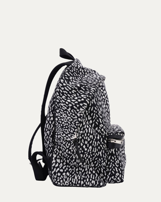 Leopard Print Canvas City Backpack