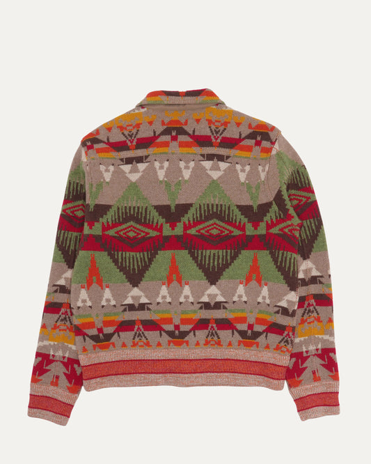 Southwestern Wool Blend Sweater Jacket