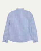 Cross Patch Repair Spell Out Pinstripe Shirt