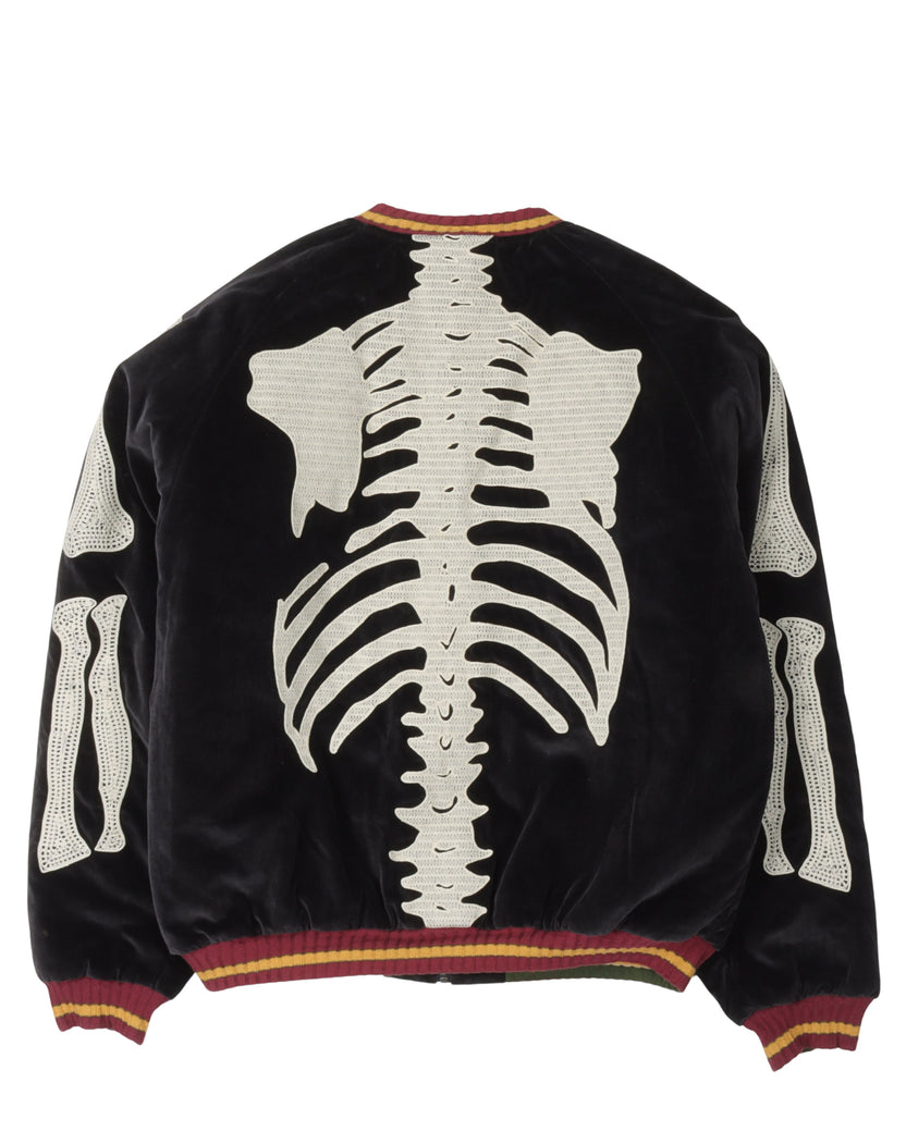 Velveteen Bone Embroidered Souvenir Jacket